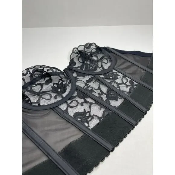 Vintage Victoria Secret Black Lace Corset Size 34C Gold Label - Picture 5 of 10